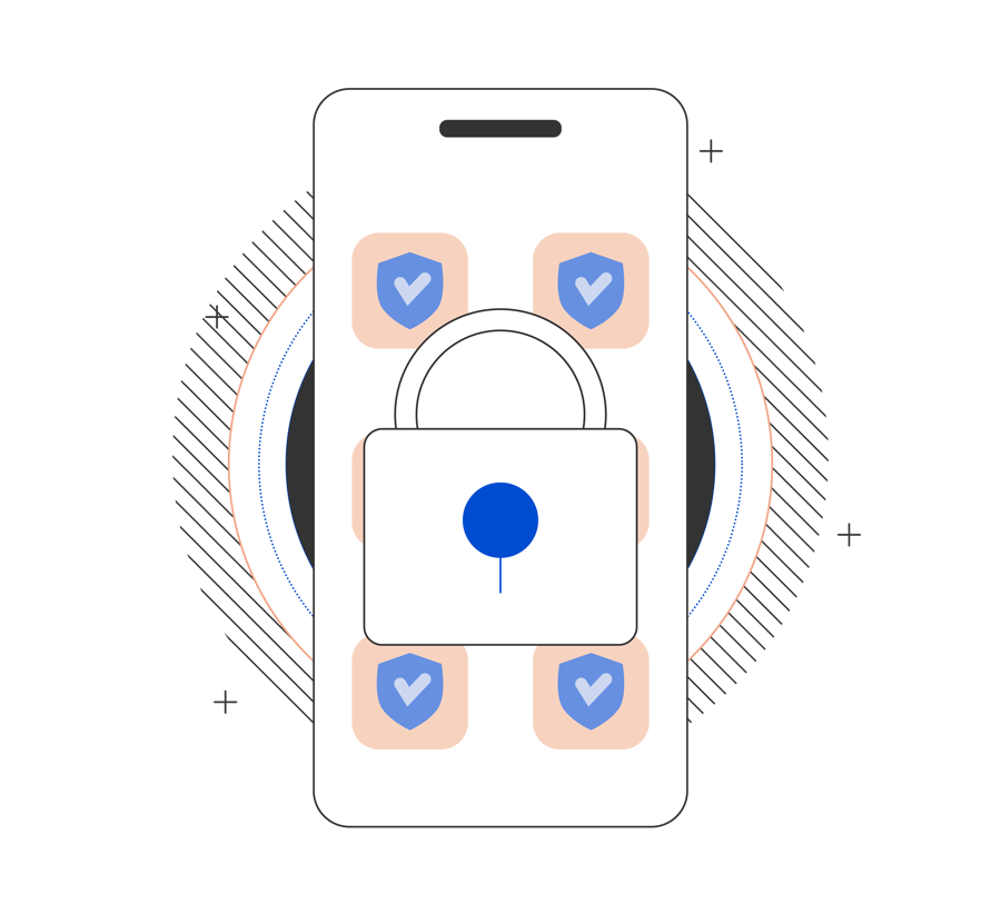 phone apps protected by padlock