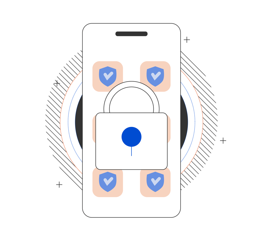 phone apps protected by padlock